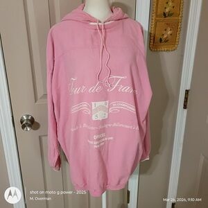 Limited Express rare vintage pink Tour de France oversized sweatshirt. Size 2.